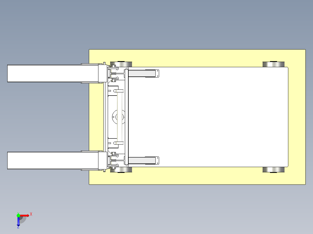非标自动化智能重型叉车设计俯视图