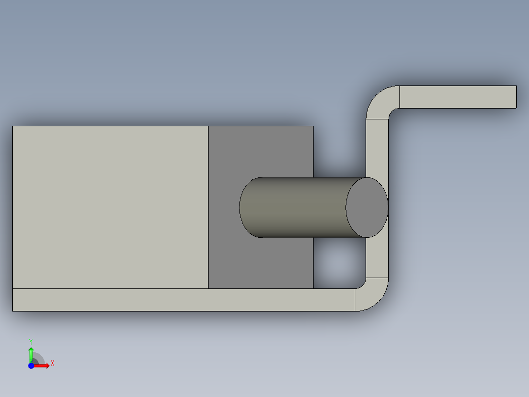 垫板阻挡前视图