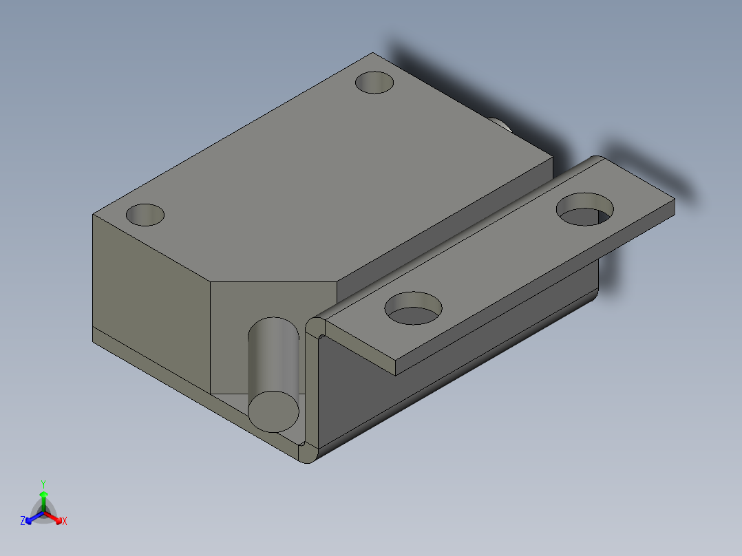垫板阻挡正等轴测图