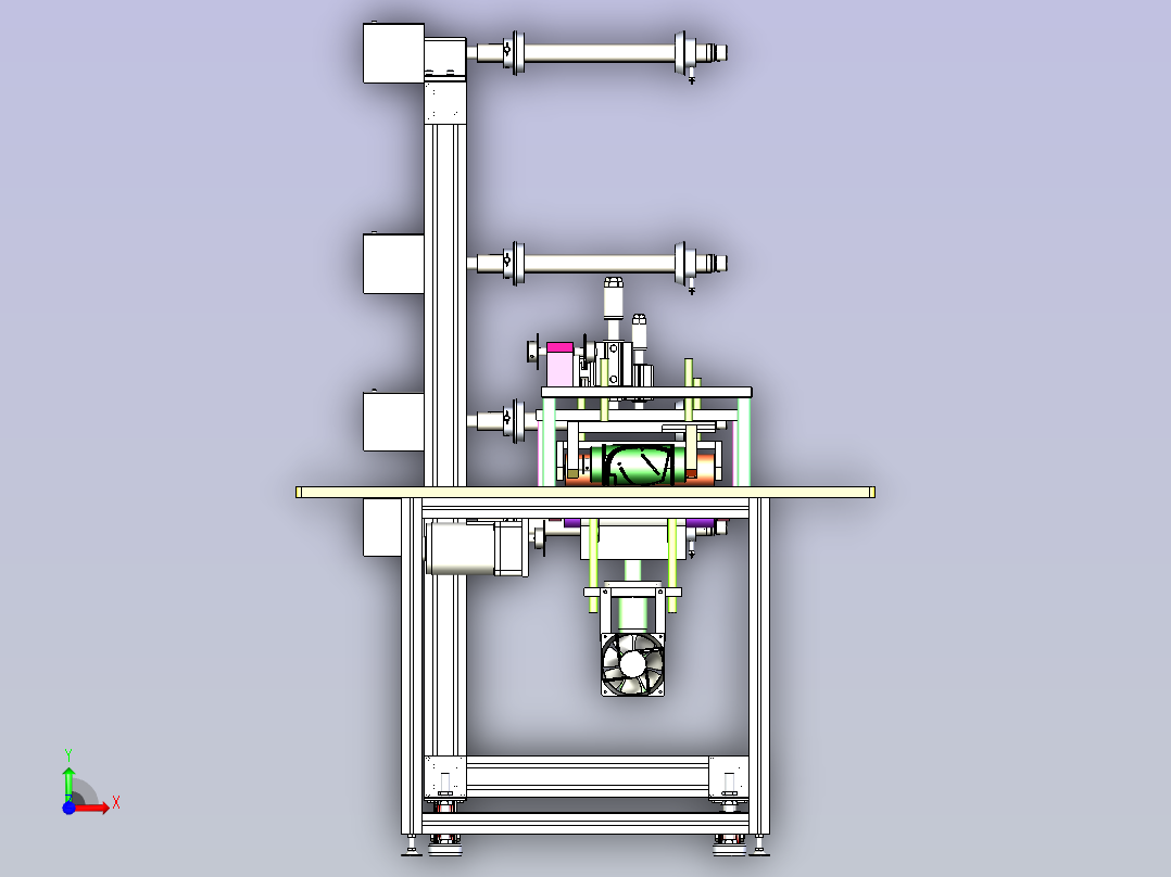 N95刀模一体打片机设备3D图前视图