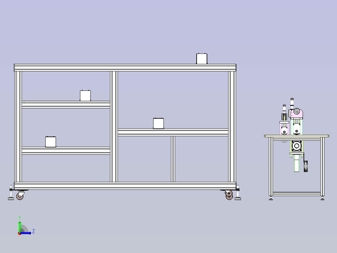 N95刀模一体打片机设备3D图左视图