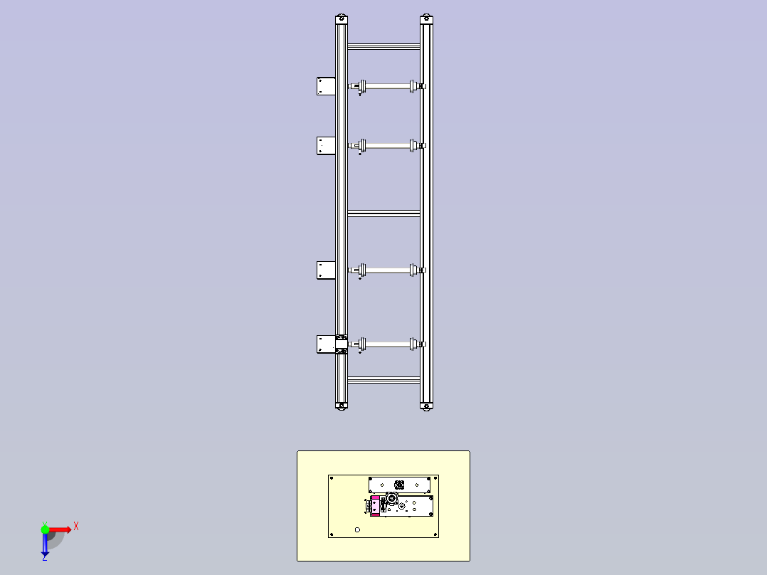 N95刀模一体打片机设备3D图俯视图