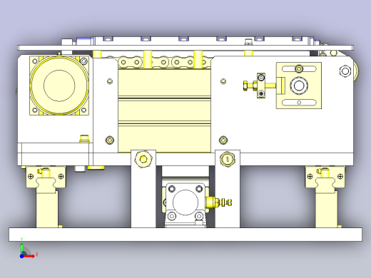 一款平行（相同方向）输送机转移装置3D图纸前视缩略图