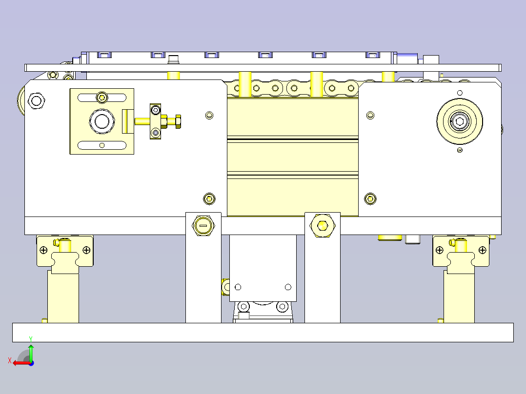 一款平行（相同方向）输送机转移装置3D图纸后视图