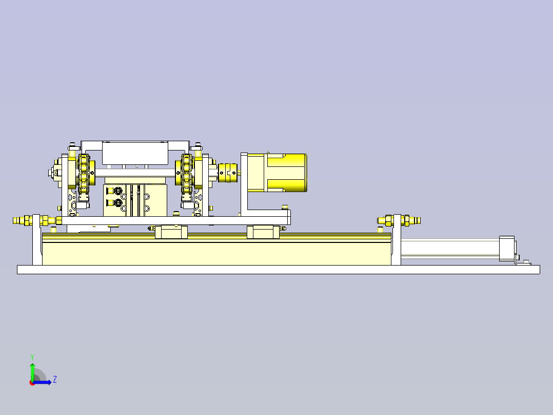 一款平行（相同方向）输送机转移装置3D图纸左视图