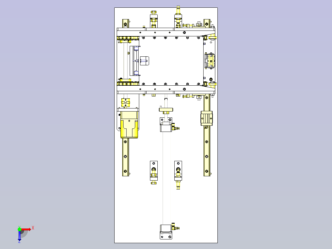 一款平行（相同方向）输送机转移装置3D图纸俯视图
