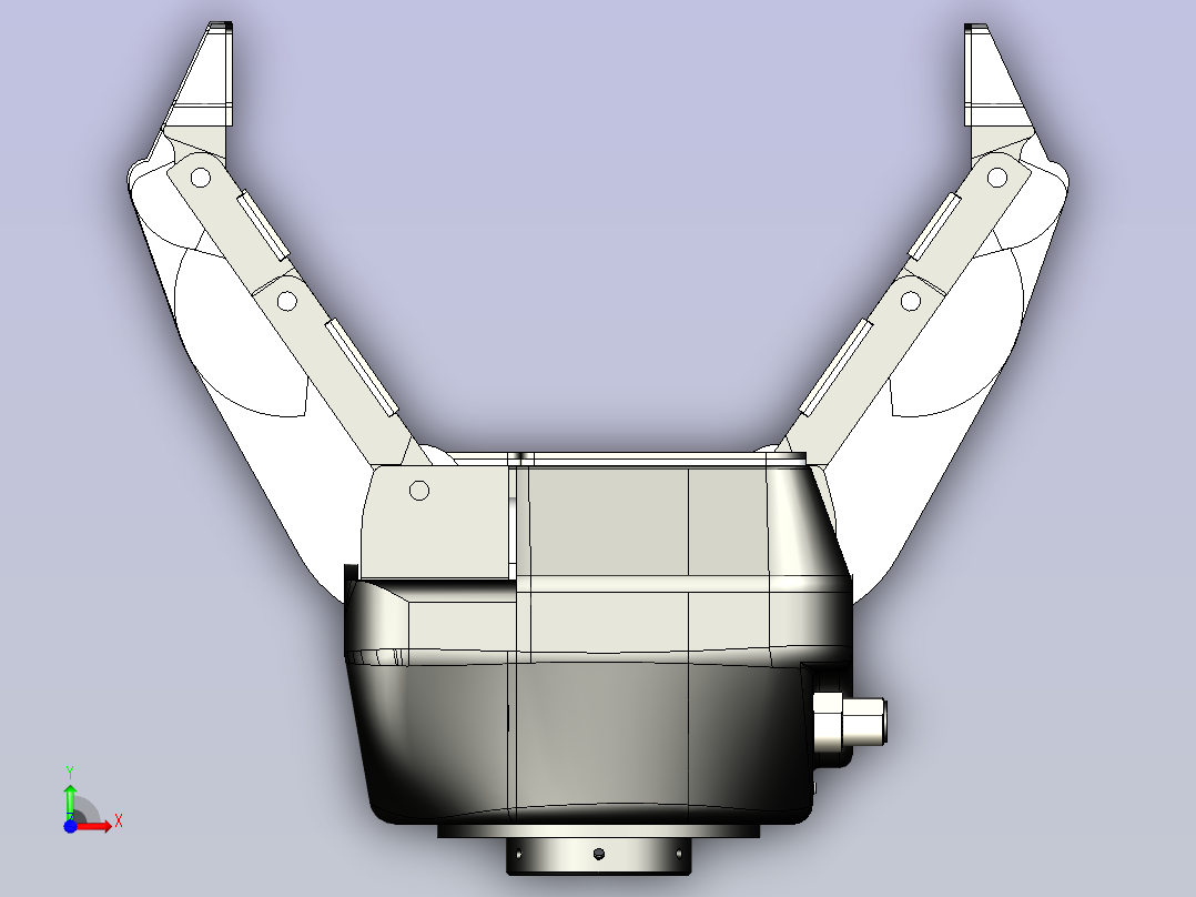 一款自适应机器人手爪3D模型前视图