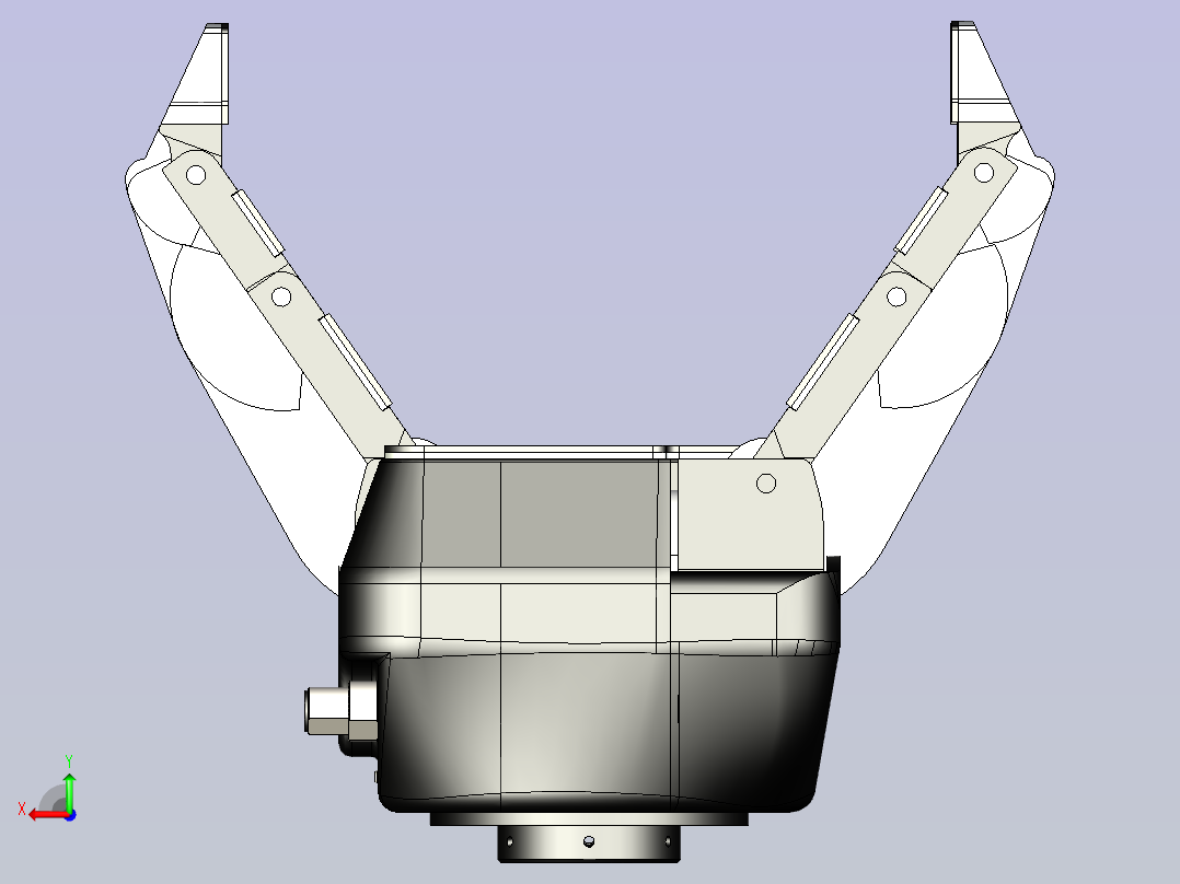 一款自适应机器人手爪3D模型后视图
