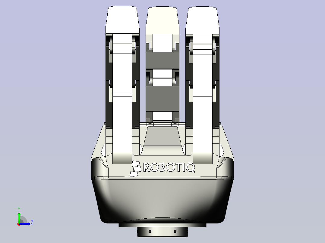 一款自适应机器人手爪3D模型左视图