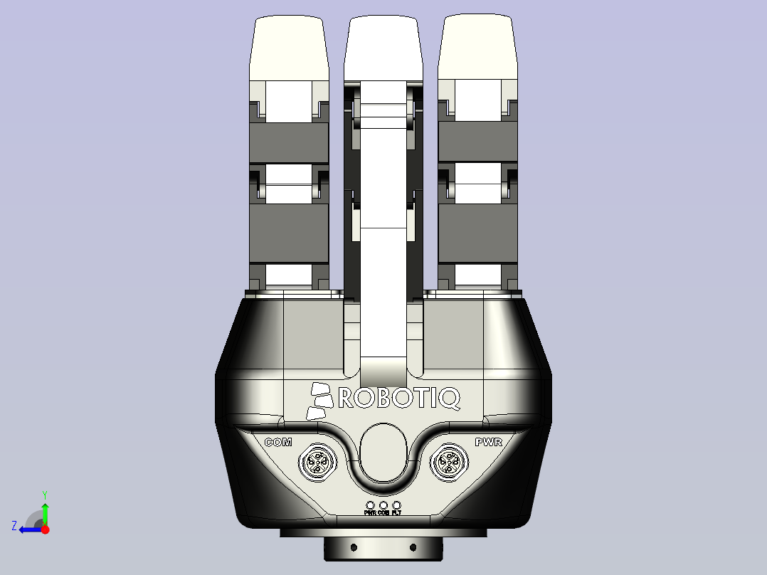 一款自适应机器人手爪3D模型右视图