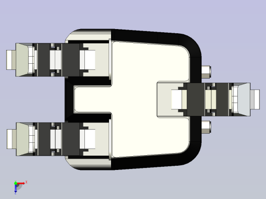 一款自适应机器人手爪3D模型俯视缩略图