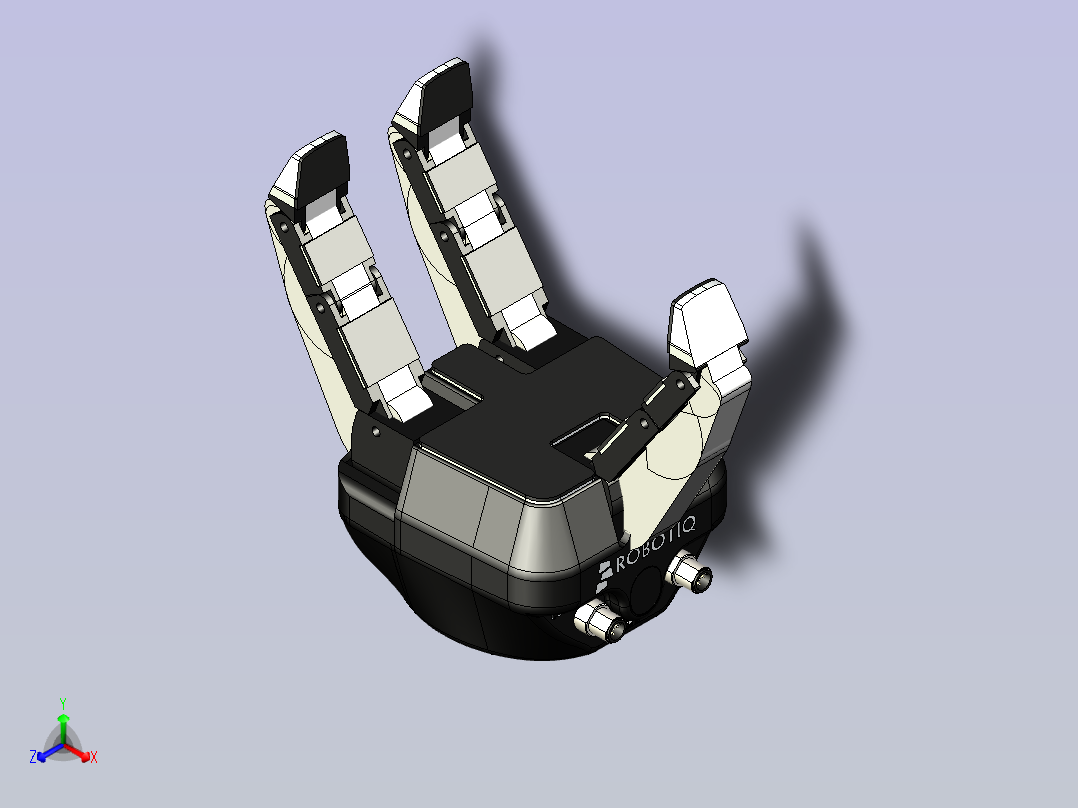 一款自适应机器人手爪3D模型正等轴测图