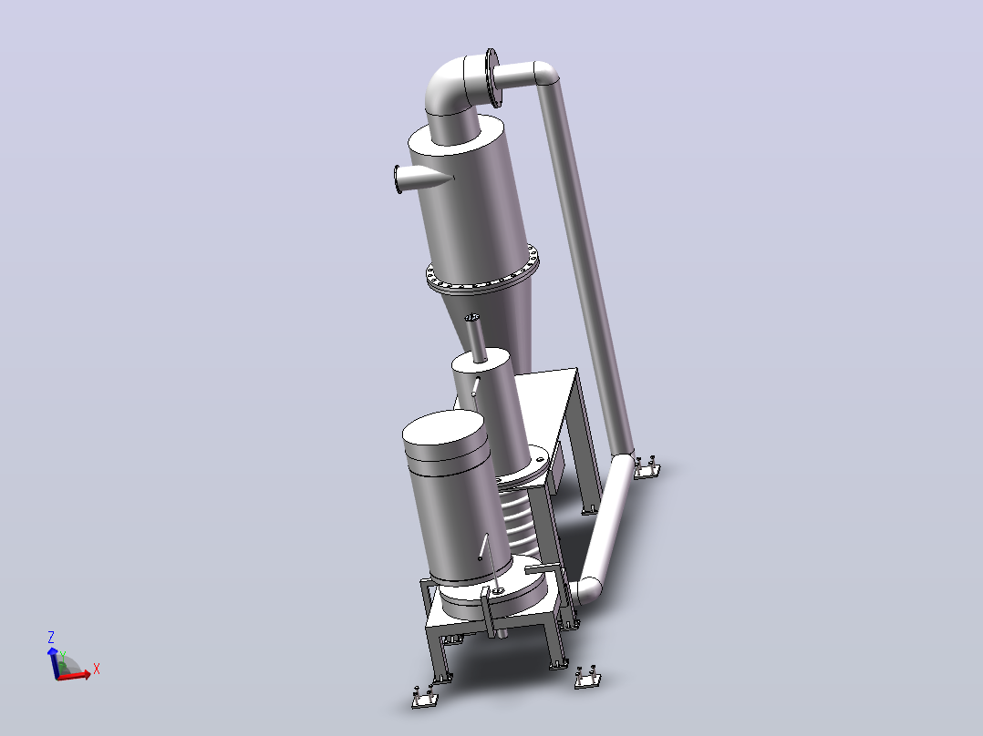 旋风分离收集器水冷器送粉器等离子体发生装置主视图