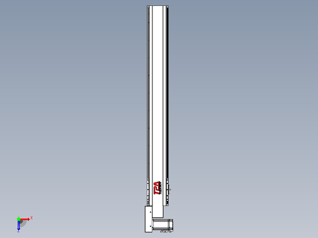 皮带直线轴半封闭可选导轨TPA-HNB-120D-110-L900-ML-Y-P40-N3俯视图