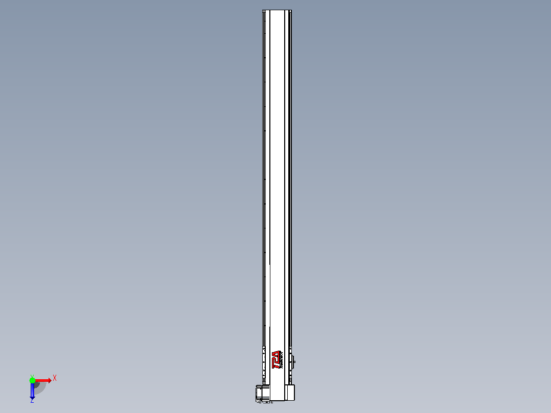 皮带直线轴半封闭可选导轨TPA-HNB-120D-110-L1300-RP-Y-P40-N3俯视图