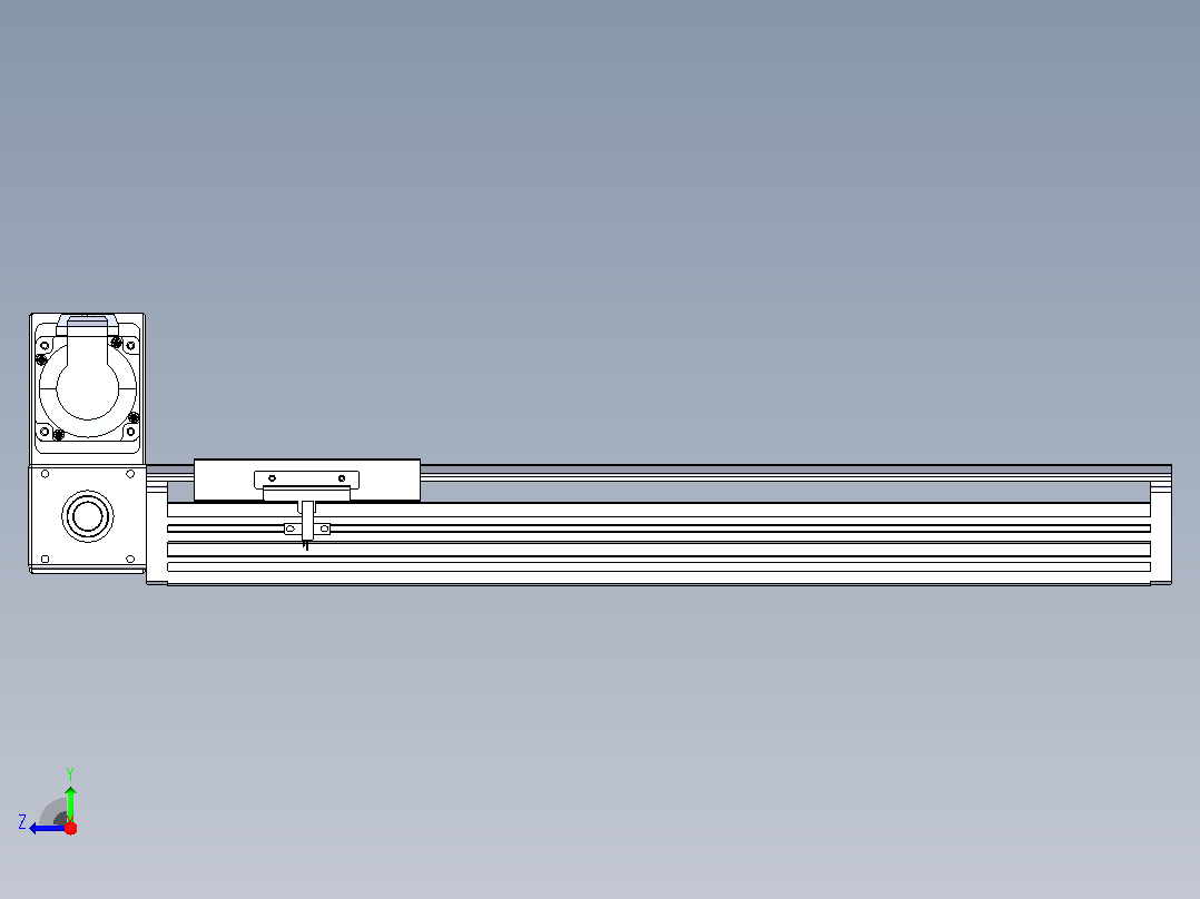 皮带直线轴半封闭可选导轨TPA-HNB-120D-110-L350-LU-Y-P40-N3右视图