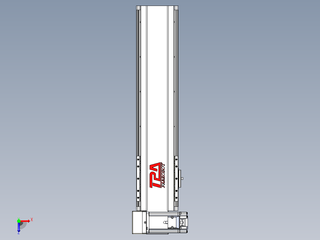 皮带直线轴半封闭可选导轨TPA-HNB-120D-110-L350-LU-Y-P40-N3俯视图