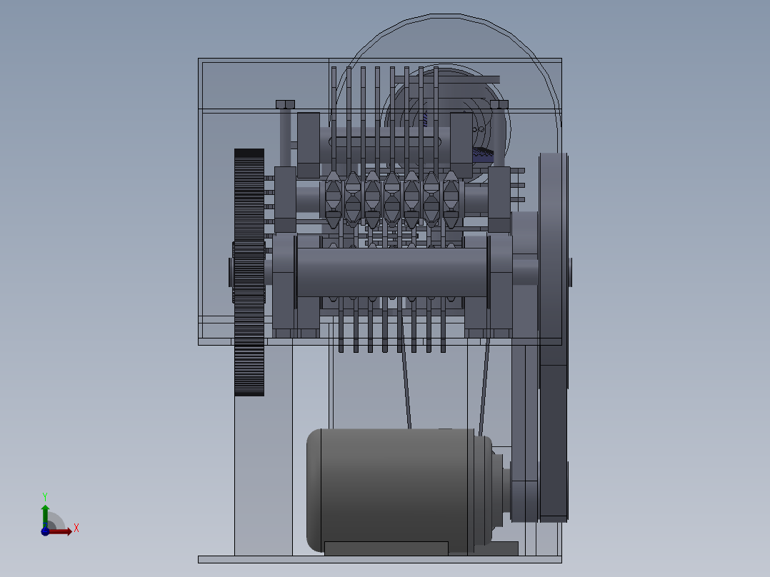 玉米秸秆粉碎机设计前视图