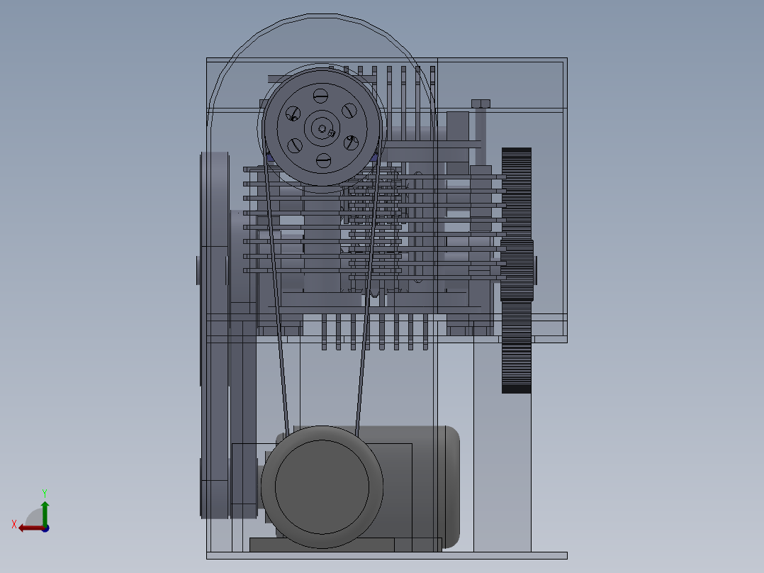 玉米秸秆粉碎机设计后视图