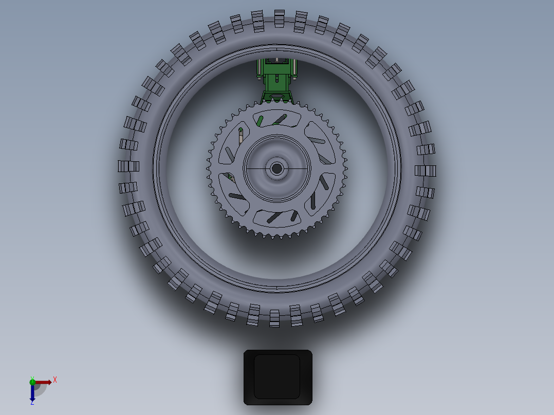 SOLIDWORKS 捕食者爪MK2的轮胎更换工具俯视图
