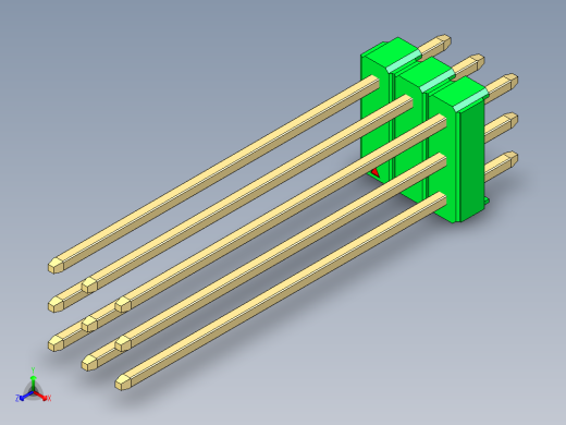彩色公头100mil（2.54mm）系列-DS1021_green_3x03p_100mil_Type43_rev1.0