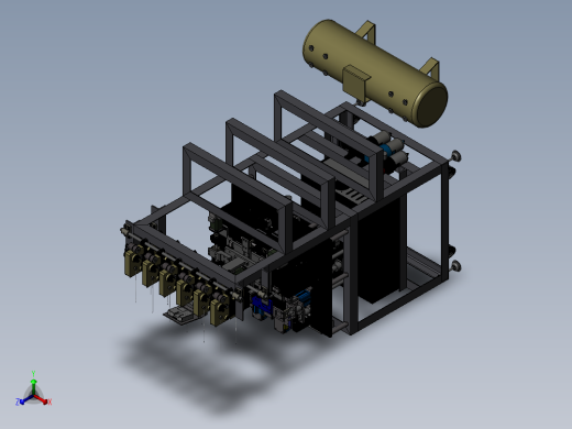 4轴全自动多线程全自动线圈绕线机 机械设计3D模型