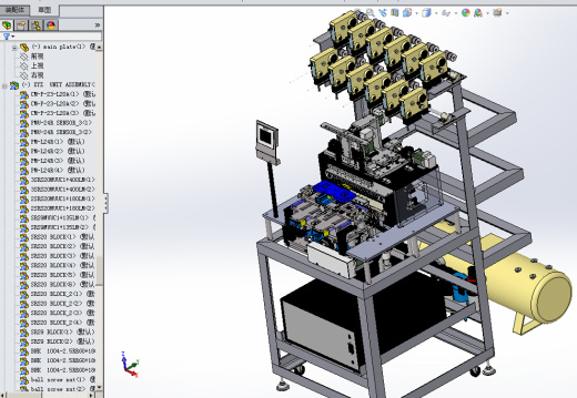4轴全自动多线程全自动线圈绕线机 机械设计3D模型缩略图