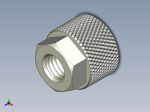 滚花螺母-M5 Knurled Nut正等轴测缩略图