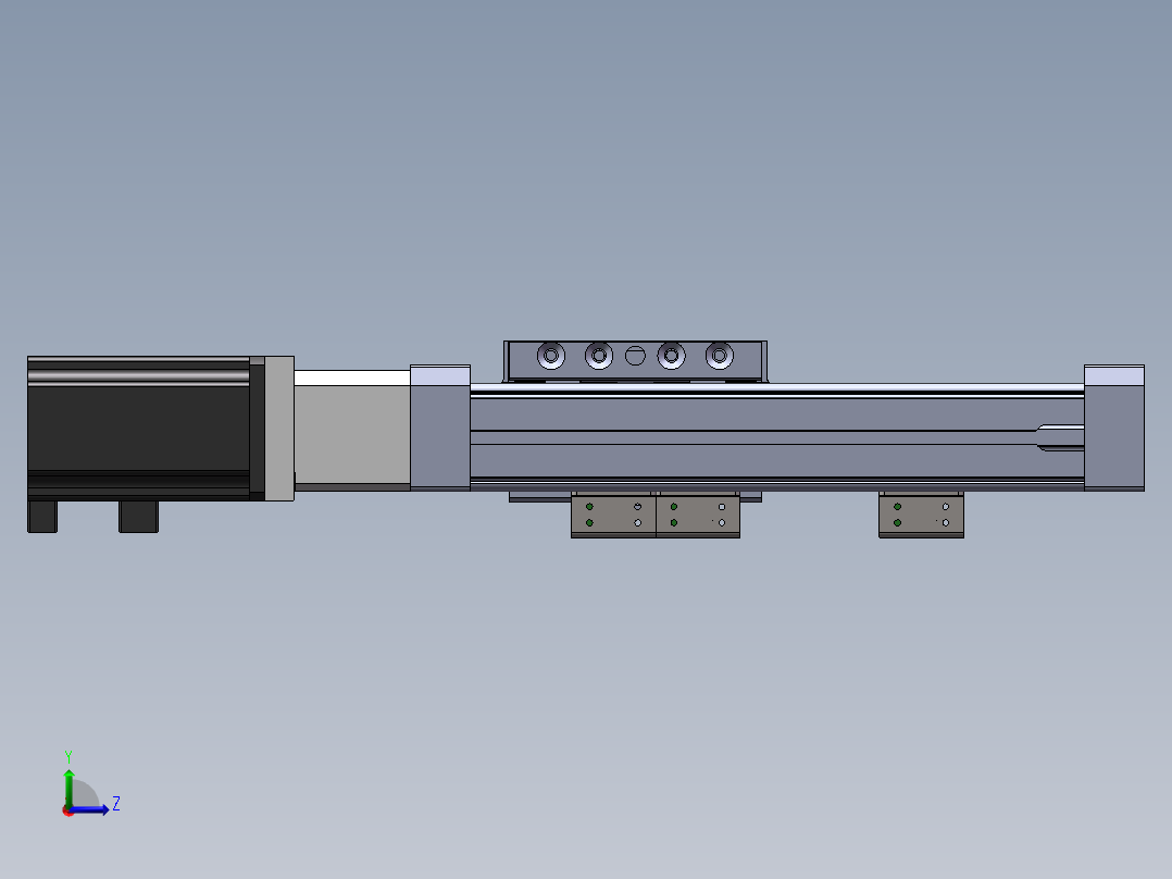 电动滑台模组SR45直连模型左视图
