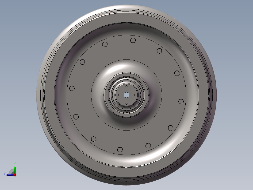 crh380车轴轮对装配右视图