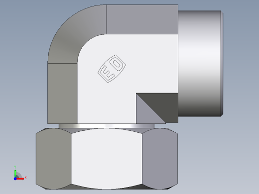 卡套式工业通用硬管接头EO_Swivel_nut_elbow_EW38SOMDCF前视缩略图