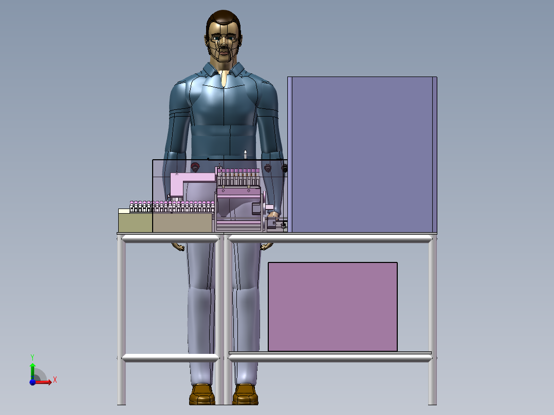 单试管上料检测装置3D数模图纸前视图