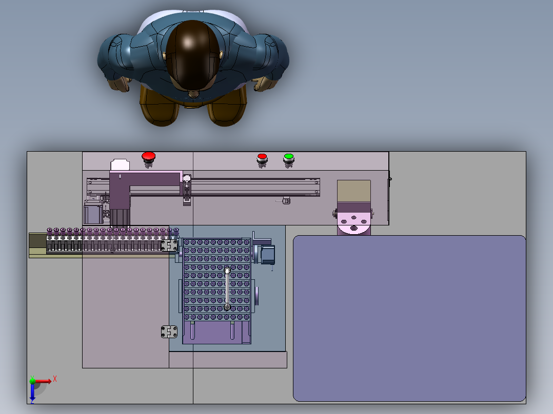 单试管上料检测装置3D数模图纸俯视图