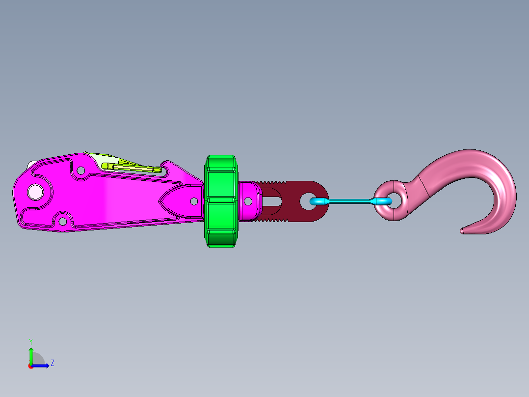 集装箱海运紧固带收紧器紧绳器左视图