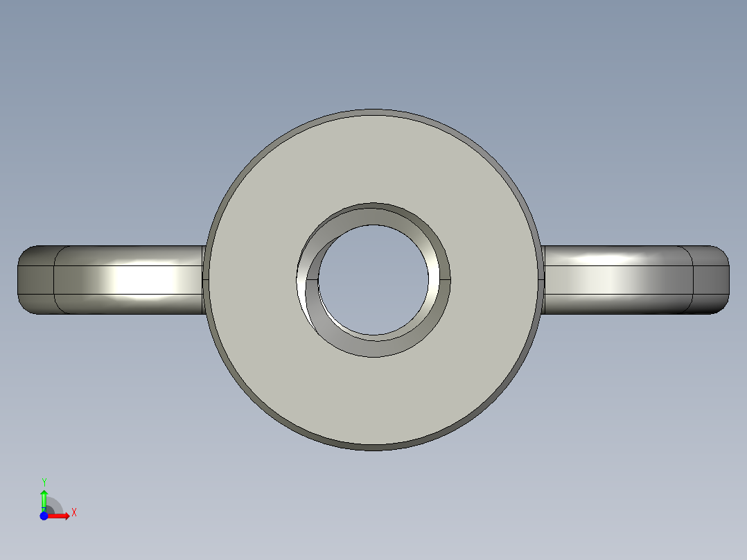 WING NUT 10-24 Thread size 27-64in Base Diameter.STEP前视图