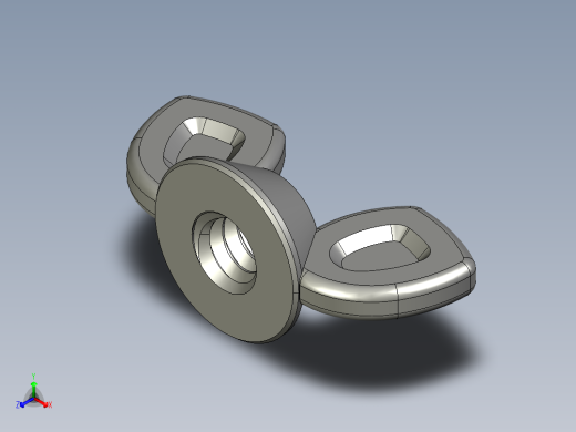 WING NUT 10-24 Thread size 27-64in Base Diameter.STEP正等轴测缩略图