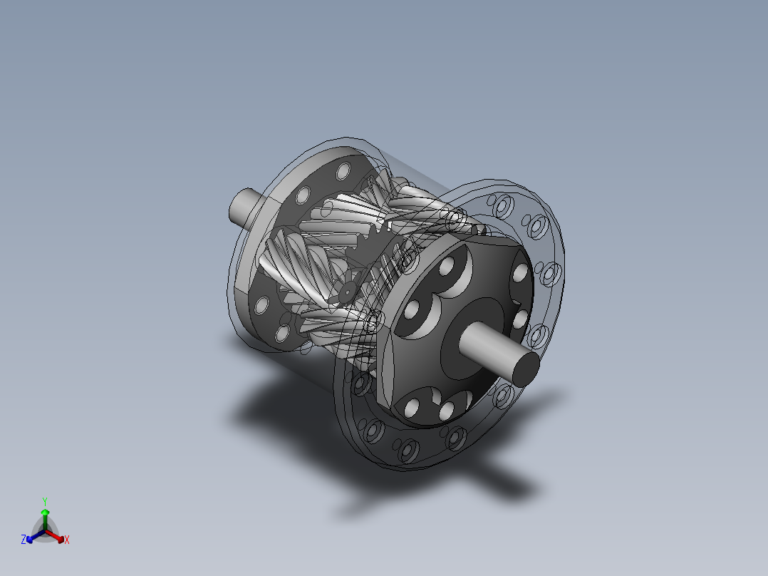 宝贝_斜齿轮差速器图纸(出售版)正等轴测图
