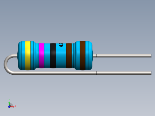 电容器 二极管 电阻器-Resistor Vertical 4.7K Ohm 1W前视缩略图