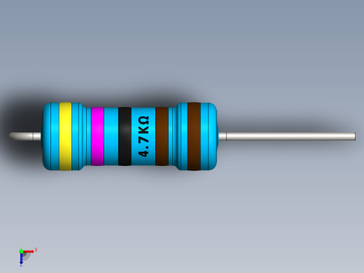 电容器 二极管 电阻器-Resistor Vertical 4.7K Ohm 1W俯视缩略图