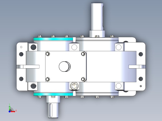 带正齿轮的齿轮箱前视缩略图