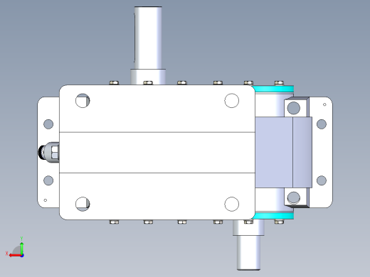 带正齿轮的齿轮箱后视缩略图