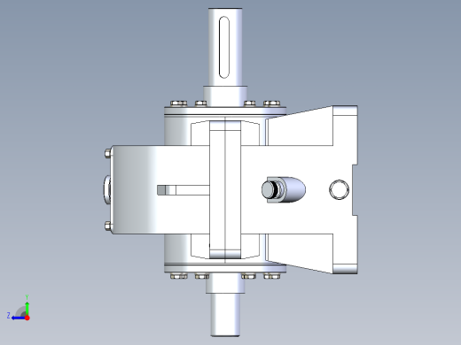 带正齿轮的齿轮箱右视缩略图