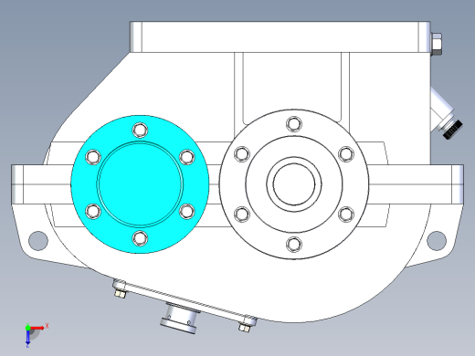 带正齿轮的齿轮箱俯视缩略图
