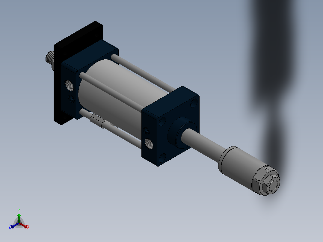 气缸SCJ63x75-50SFA正等轴测图