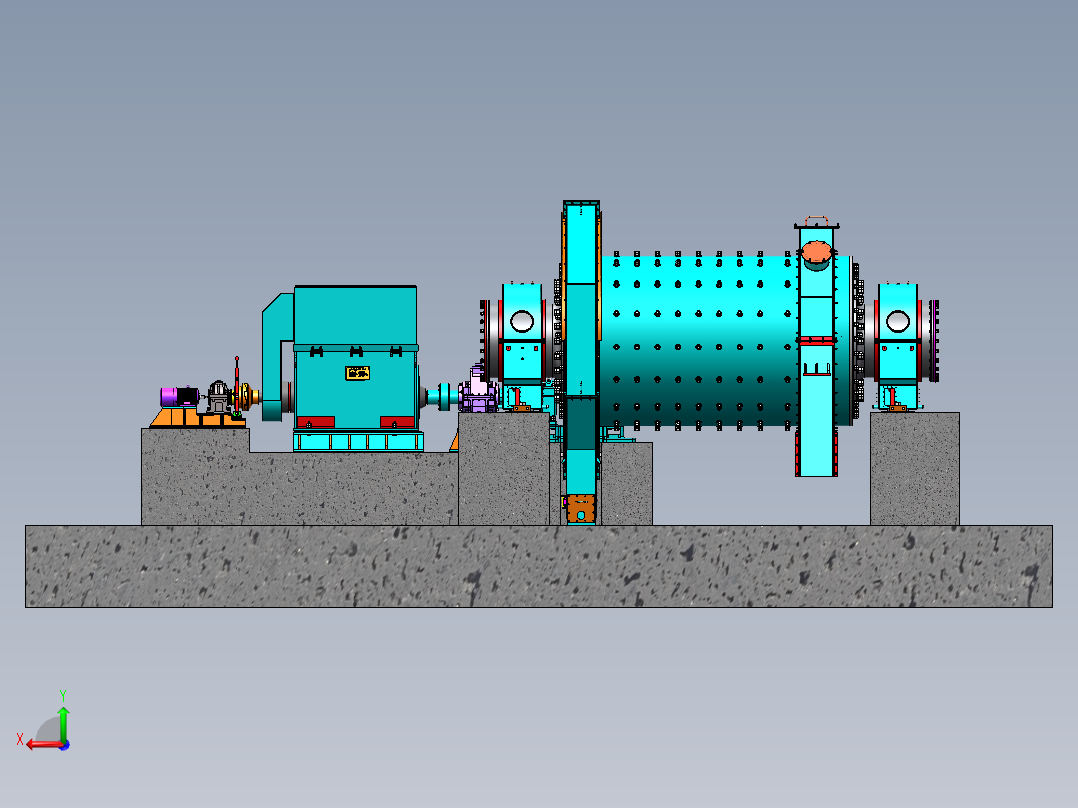 MBG2442棒磨机湿式球磨机sw18可编辑后视图