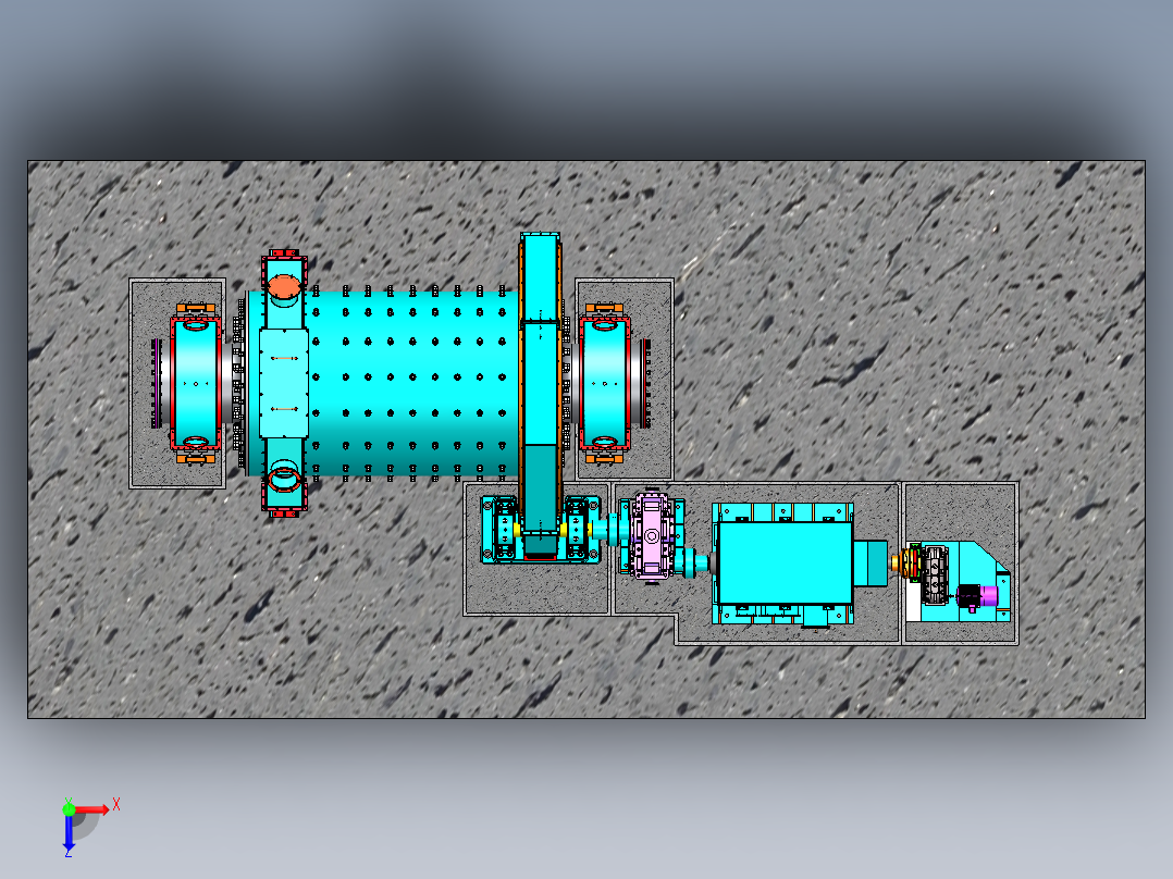 MBG2442棒磨机湿式球磨机sw18可编辑俯视图