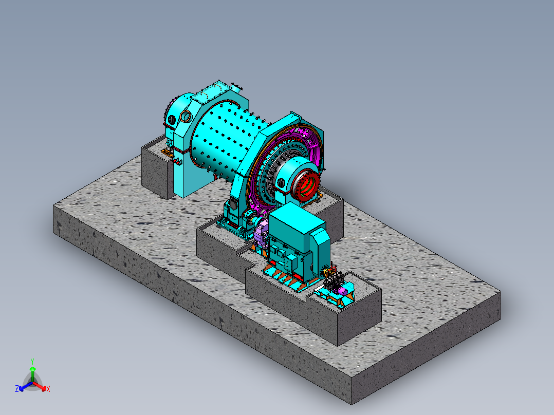 MBG2442棒磨机湿式球磨机sw18可编辑正等轴测图