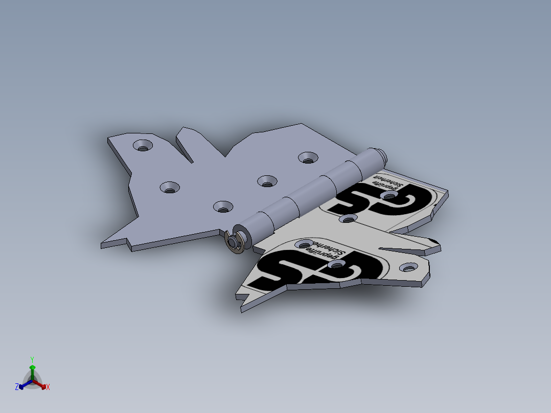 铰链、-狗头铰链dog-head正等轴测图