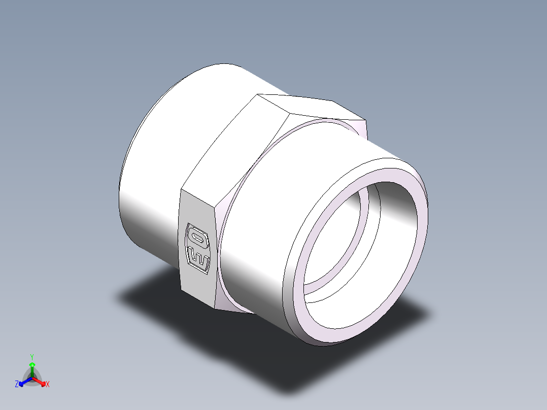 直通接头-G、1C-26正等轴测图