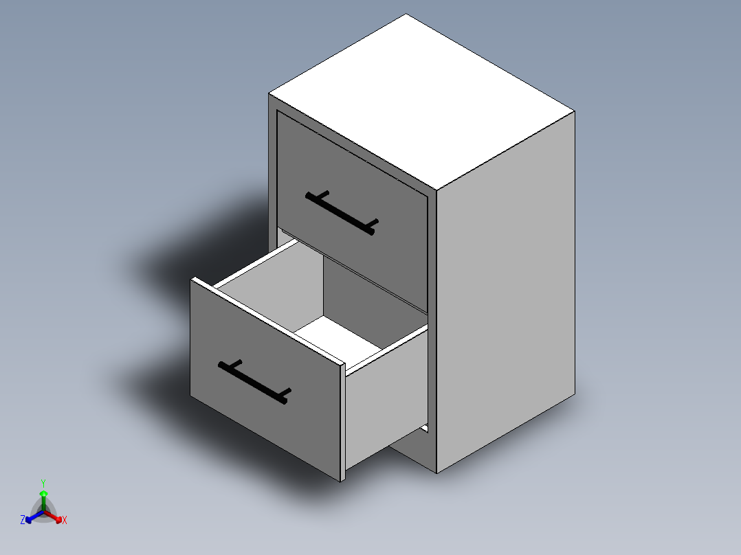 床头柜正等轴测图